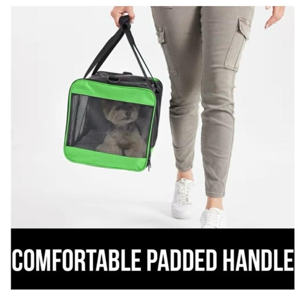 Green and Black Cat Travel Carrier - Picture 6 of 11